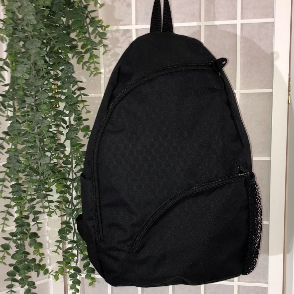 Cross Body Water Resistant Sling Bag in Black, Roomy Interior w/ Several Pockets